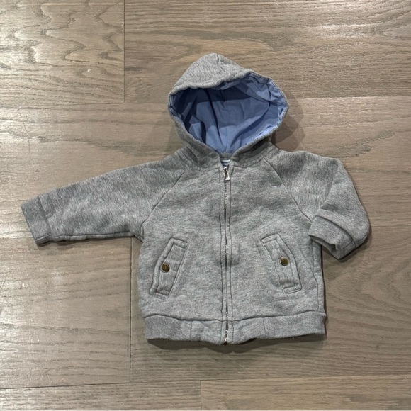 Jacadi Gray Hoodie with Blue Interior - Picture 1 of 5